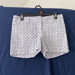 The Limited Blue and White Geometric Women's Bermuda Shorts